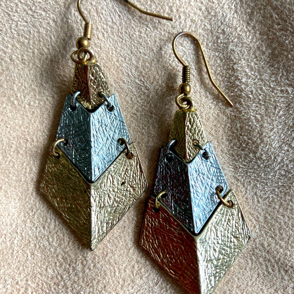 3 for $10 Silver and gold geometric earrings